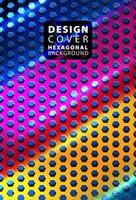 Abstract color light hexagon line in dark modern luxury futuristic background vector illustration