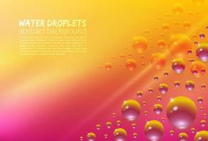 realistic water drops with reflection isolated on gradient color background vector