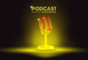 Microphone on Gradient background, broadcasting or podcasting banner vector