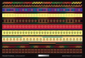 set of traditional embroidery. Vector illustration of ethnic seamless ornamental geometric patterns for your design
