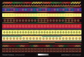 set of traditional embroidery. Vector illustration of ethnic seamless ornamental geometric patterns for your design