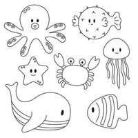 icon outline set, animal collection. Paint. Isolate the background. vector