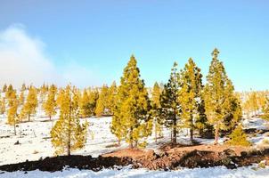 Snowy mountain peak view photo