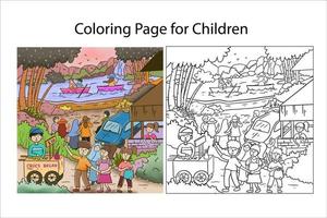 página para colorear para niños vector