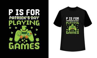 pags es para patricios día jugando juego camiseta diseño vector