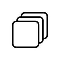 capas icono en línea estilo diseño aislado en blanco antecedentes. categorías contorno símbolo. editable ataque. vector