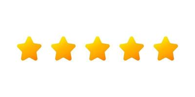 Five star rating vector illustration in flat style design isolated on white background. Feedback, review and rate us stars.