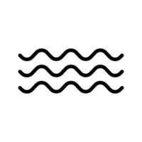 Wave icon in line style design isolated on white background. Water waves symbol. Editable stroke. vector