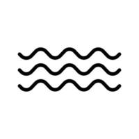 Wave icon in line style design isolated on white background. Water waves symbol. Editable stroke. vector