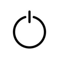 Shutdown button, power off key icon in line style design isolated on white background. Editable stroke. vector