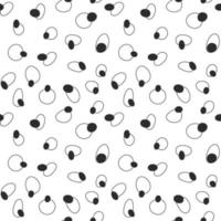 A pattern of painted circles of round abstract black lines. Hand-drawn forms of doodles. Spots and stroke. Modern trendy vector background. Printing on textiles and paper. Abstract packaging