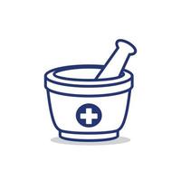 Pharmacy. Pharmacy Icon. Mortar and Pestle design illustration. Pharmacy medical logo. Pharmacy icon simple sign. Health or medical vector. Medical design illustration. vector
