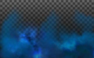 Blue vector cloudiness ,fog or smoke on dark checkered background.Cloudy sky or smog over the city.Vector illustration.