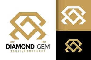 Letter M diamond jewelry logo vector icon illustration