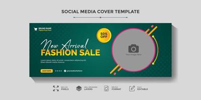 Fashion sale social media banner or social media cover template vector