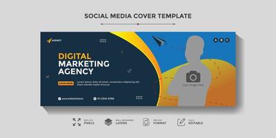 Digital marketing agency and corporate business promotion social media cover template vector
