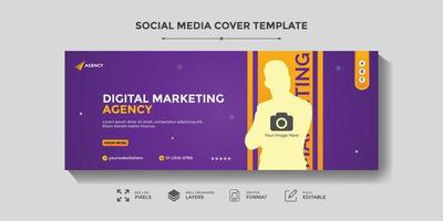 Digital marketing agency and corporate business promotion social media cover template vector