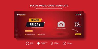 Black Friday Fashion sale social media cover or web banner template vector