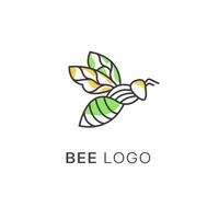 honey Bee animals logo vector, modern honey bee logo design with line art style, outline honey bee logo design vector