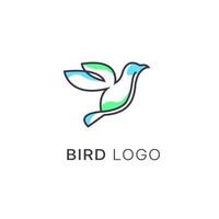 minimalista monoline línea Arte pájaro logo diseño vector, vector línea Arte de resumen vistoso colibrí, contorno pájaro logo diseño