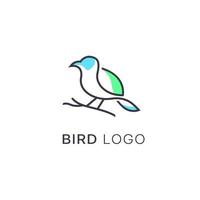 minimalist monoline line art bird logo design vector, vector line art of abstract colorful hummingbird, outline bird logo design