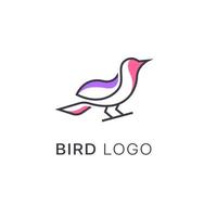 minimalist monoline line art bird logo design vector, vector line art of abstract colorful hummingbird, outline bird logo design