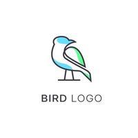 minimalista monoline línea Arte pájaro logo diseño vector, vector línea Arte de resumen vistoso colibrí, contorno pájaro logo diseño