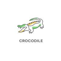 crocodile alligator predator reptile logo icon symbol, crocodile logo design with line art style vector