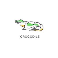 crocodile alligator predator reptile logo icon symbol, crocodile logo design with line art style vector