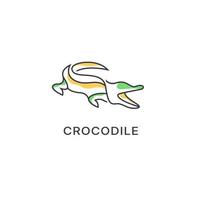 cocodrilo caimán depredador reptil logo icono símbolo, cocodrilo logo diseño con línea Arte estilo vector