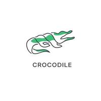 crocodile alligator predator reptile logo icon symbol, crocodile logo design with line art style vector