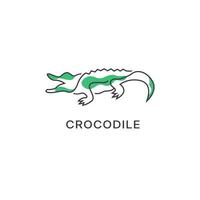 crocodile alligator predator reptile logo icon symbol, crocodile logo design with line art style vector