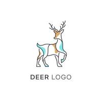 outline deer line art logo vector icon, Simple minimalist monoline deer logo design