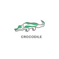 cocodrilo caimán depredador reptil logo icono símbolo, cocodrilo logo diseño con línea Arte estilo vector