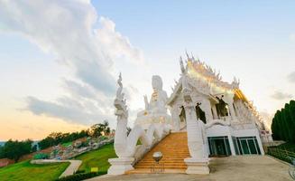 Double Dragon and Guan Yin Statue at Wat Huay Pla Kang photo