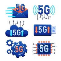 Mobile wireless 5th generation technology element design vector. 5G wireless network technology concept. vector