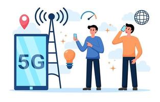 Mobile wireless 5th generation technology background design vector. 5G banner of wireless system, internet of things, big data and traffic. 5G wireless network technology concept. vector