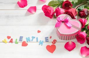 pink gift box and valentine's text photo