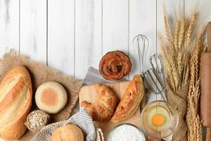 Homemade bread or bakery with bakery equipment photo