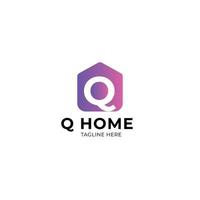 Q home letter logo vector