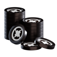 0x ZRX coin stacks cryptocurrency. 3D render illustration png