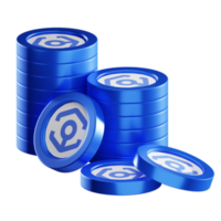 Ankr coin stacks cryptocurrency. 3D render illustration png