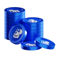 ApeCoin APE coin stacks cryptocurrency. 3D render illustration png