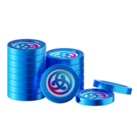 Astar ASTR coin stacks cryptocurrency. 3D render illustration png