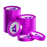 Audius AUDIO coin stacks cryptocurrency. 3D render illustration png