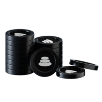 Balancer BAL coin stacks cryptocurrency. 3D render illustration png