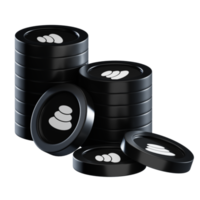 Balancer BAL coin stacks cryptocurrency. 3D render illustration png