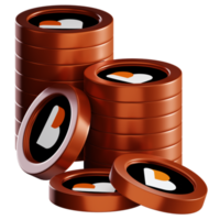 Biconomy BICO coin stacks cryptocurrency. 3D render illustration png