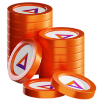 Basic Attention Token BAT coin stacks cryptocurrency. 3D render illustration png