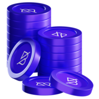 Band Protocol BAND coin stacks cryptocurrency. 3D render illustration png